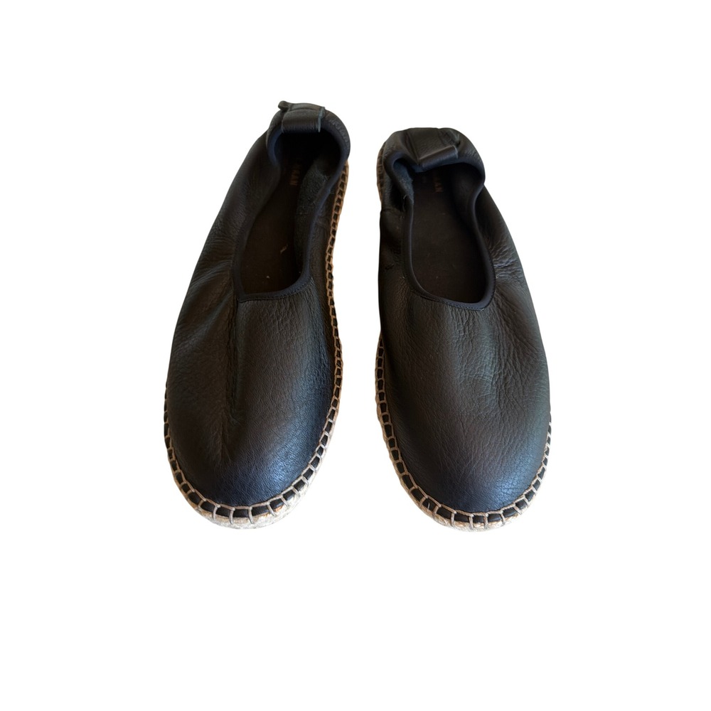 Cole Haan Black Leather Pinch Maine Classic Espadrilles Grand.OS Flats 11B